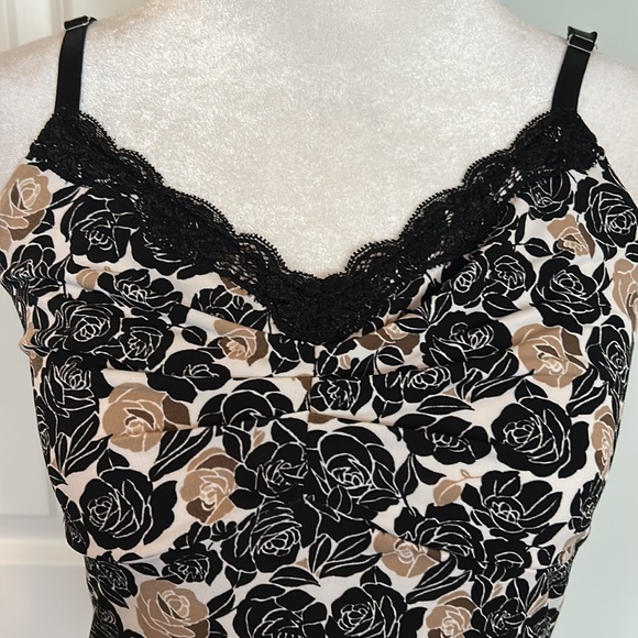 Blank and tan rose print camisole. White House Black Market size XS. - Picture 2 of 4